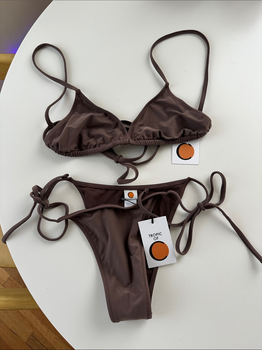 Tropic Of Chocolate Brown String Bikini Set